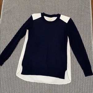 J Crew Sweater Navy Pinstripe Worn Once shirttail